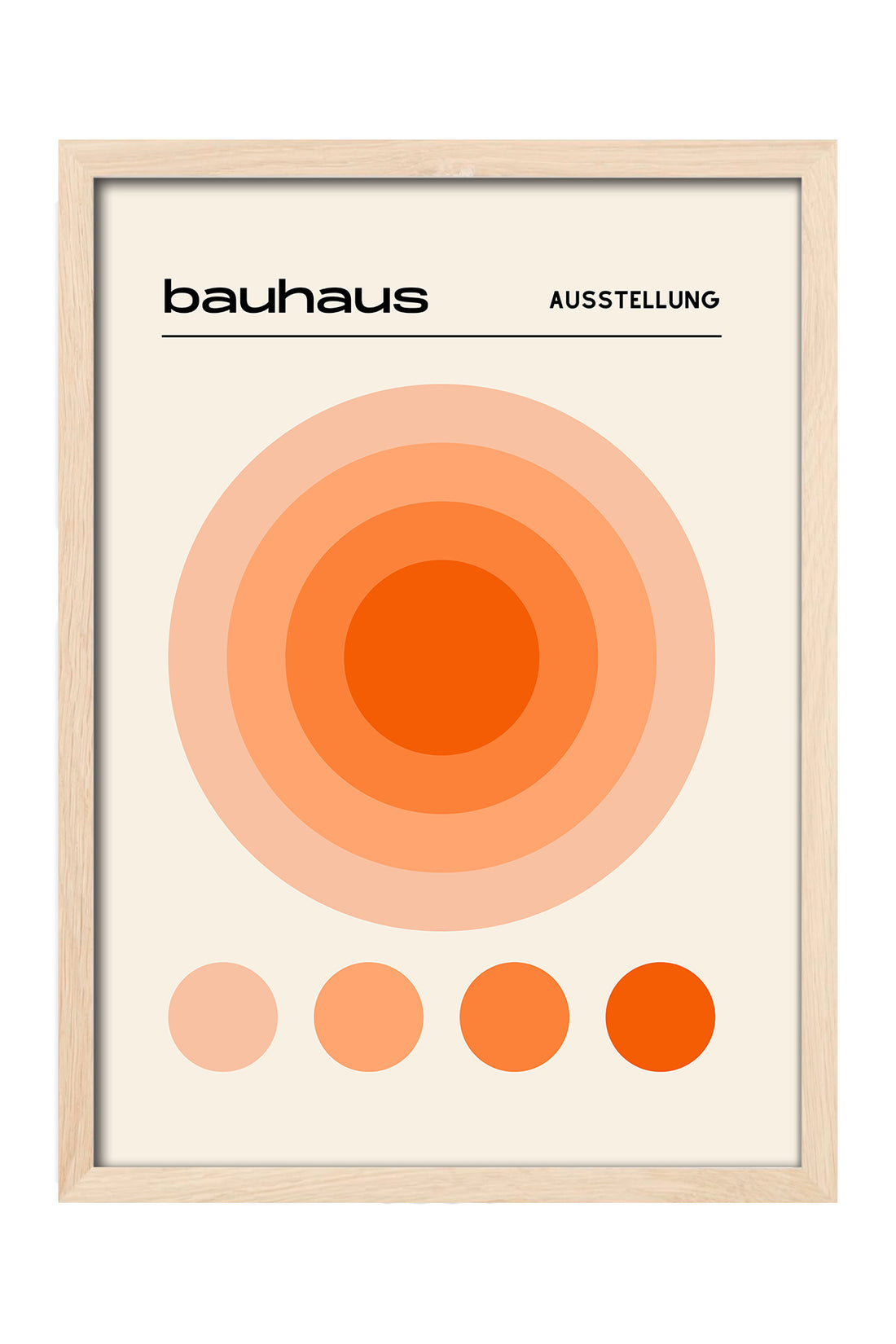 Bauhaus turuncu eş merkezli daireler ve noktalar posteri – 4. görsel