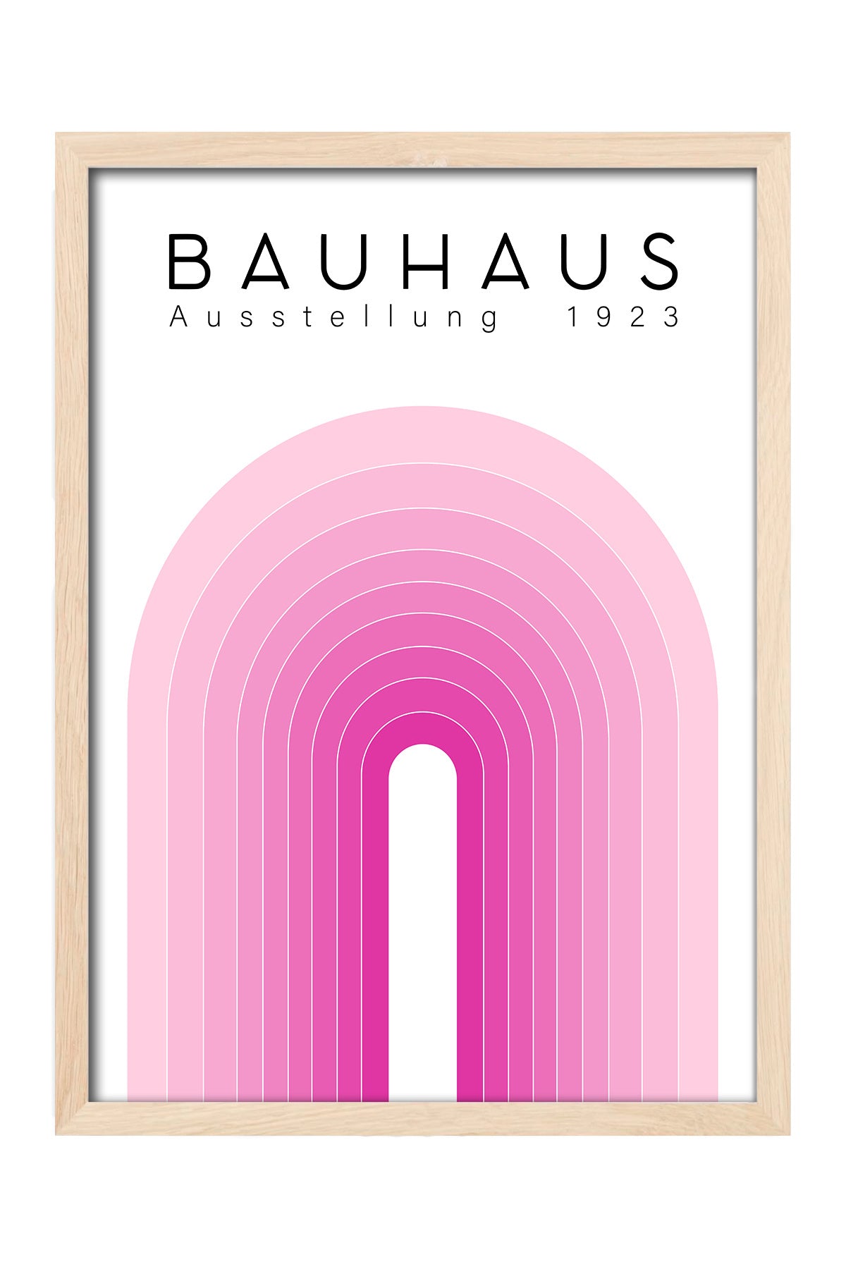 Bauhaus pembe iç içe kemerli sergi posteri – 4. görsel
