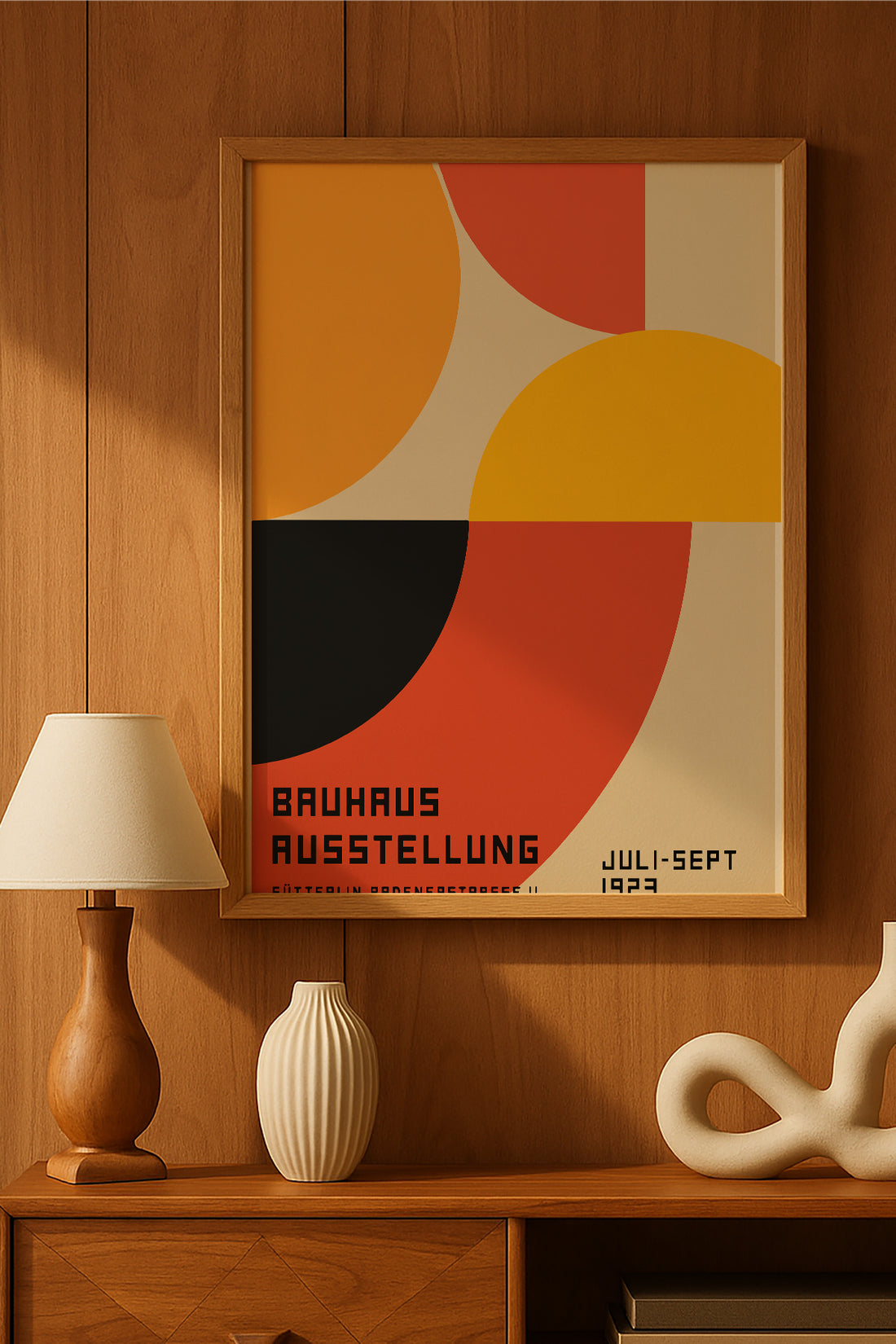 Bauhaus Ausstellung 1923 renkli yarım daire formlu posteri – 2. görsel