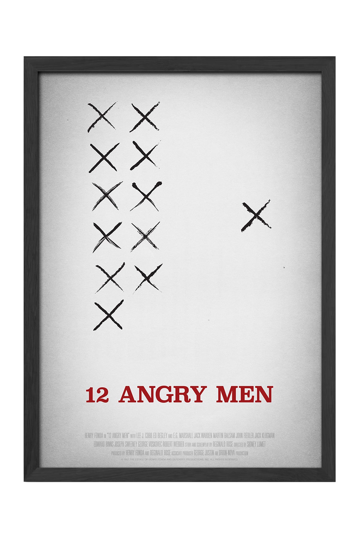 12 Angry Men beyaz zeminde X işaretli minimal film posteri – 4. görsel