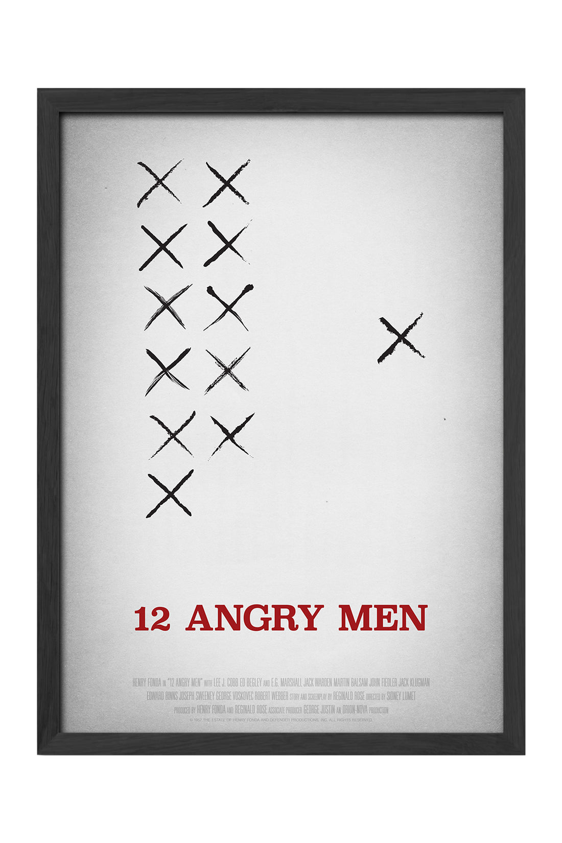 12 Angry Men beyaz zeminde X işaretli minimal film posteri – 4. görsel