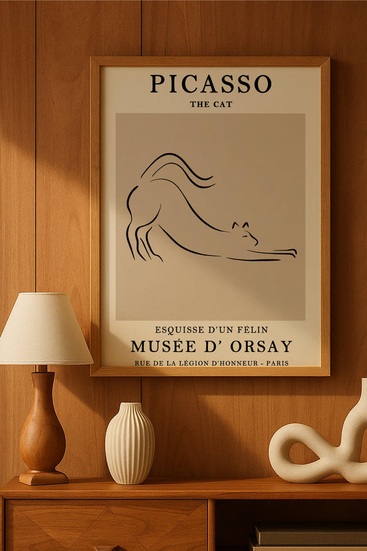 Pablo Picasso The Cat tek çizgi kedi Musée d'Orsay sergi posteri – 2. görsel