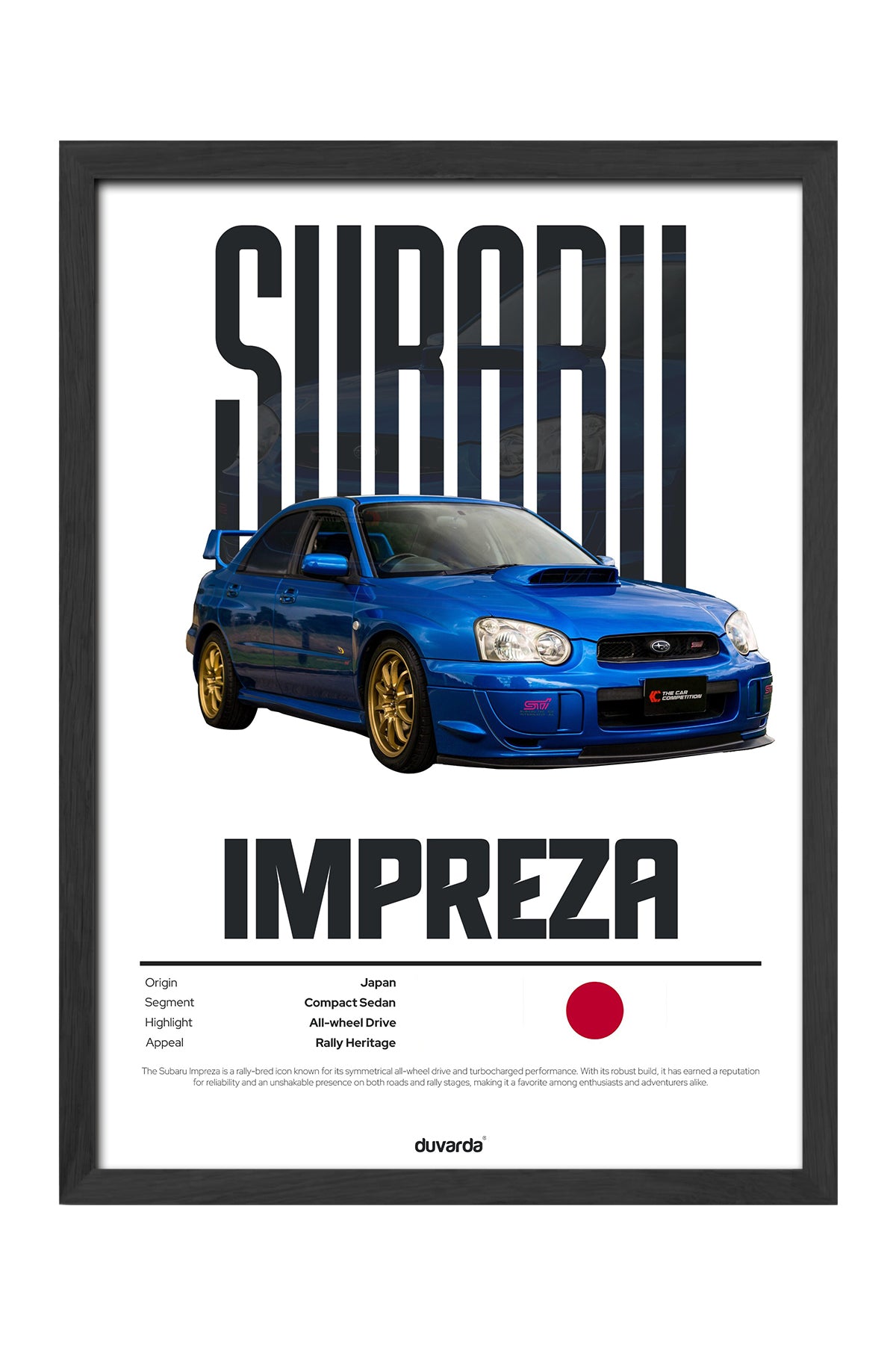 Subaru Impreza Araba - tablo