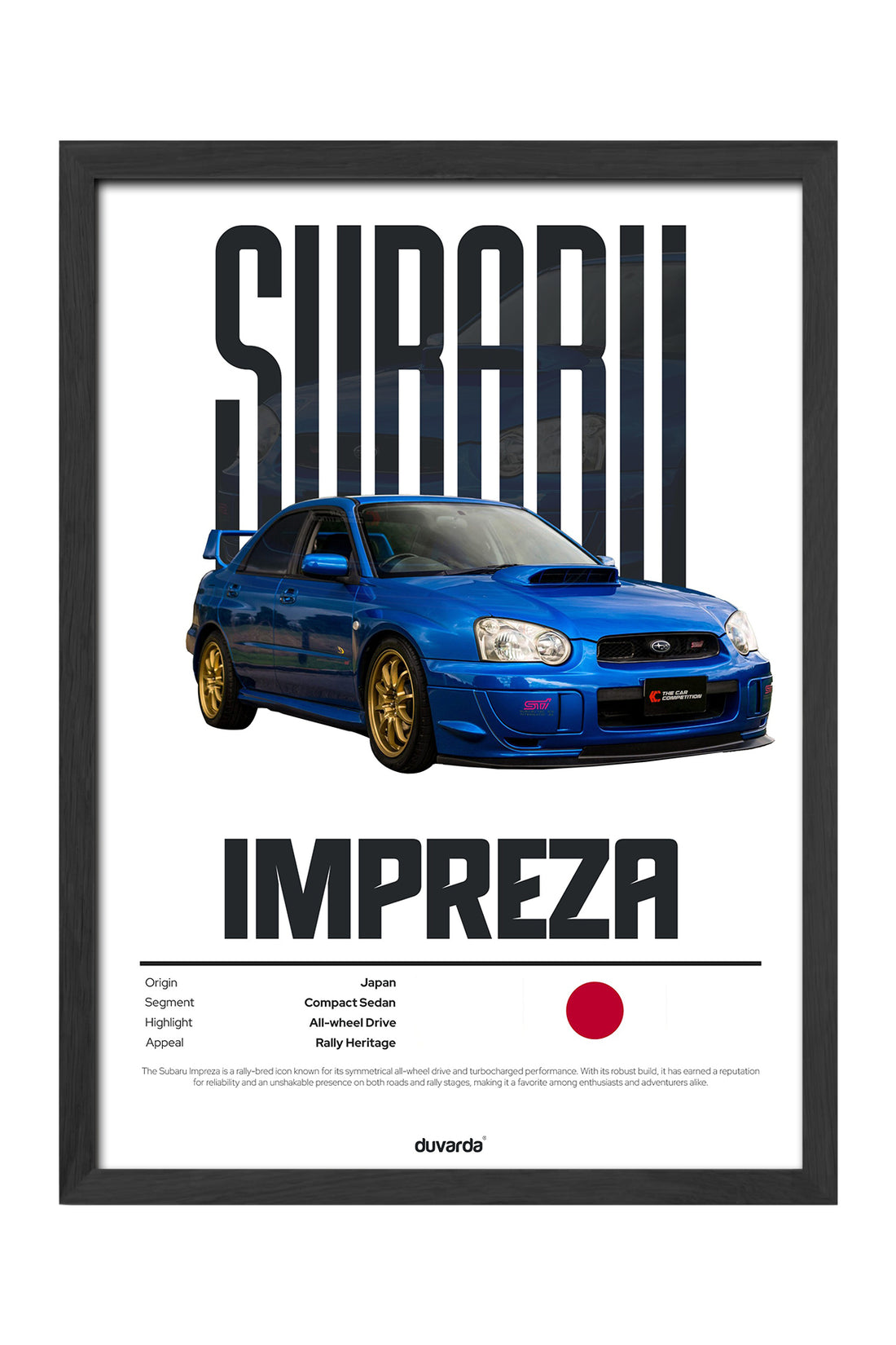 Subaru Impreza Araba - tablo