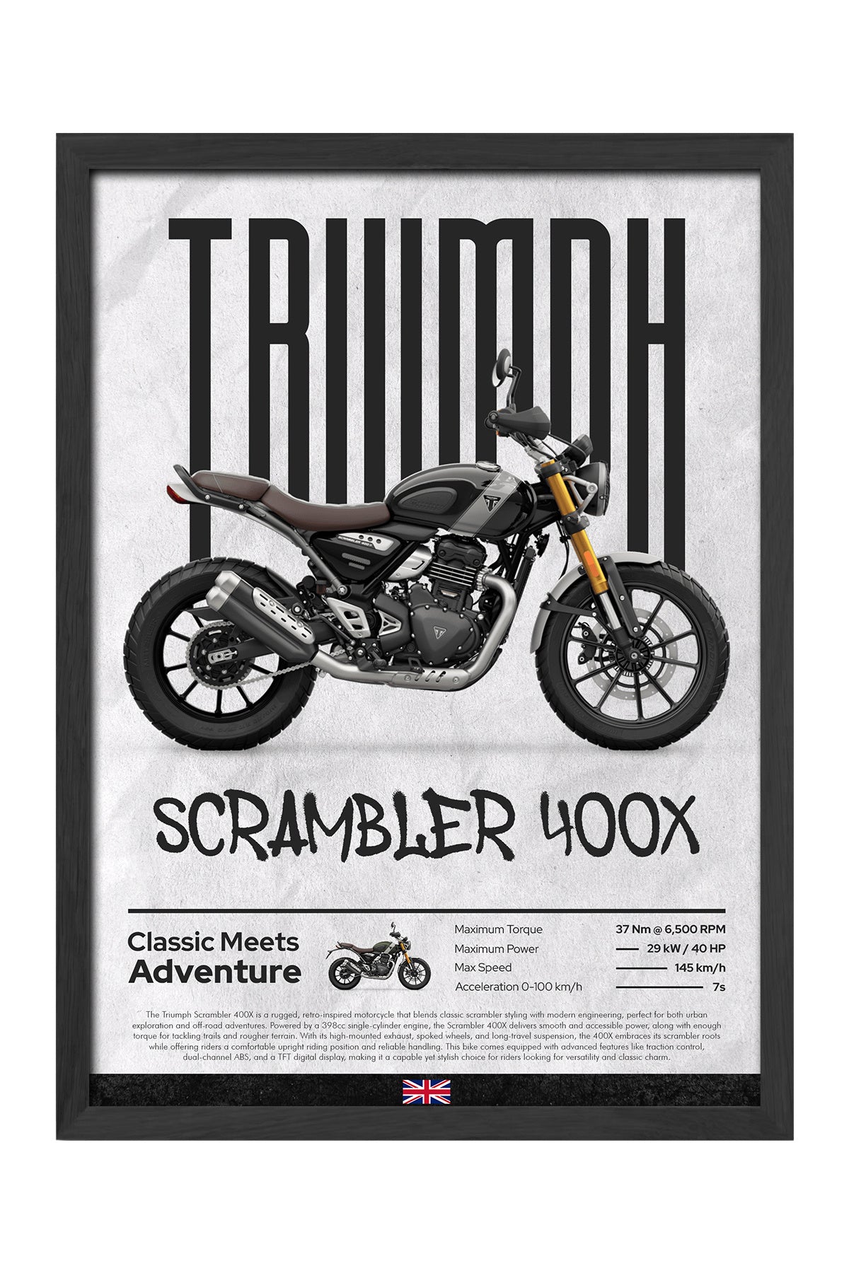 Triumph Scrambler 400 - tablo