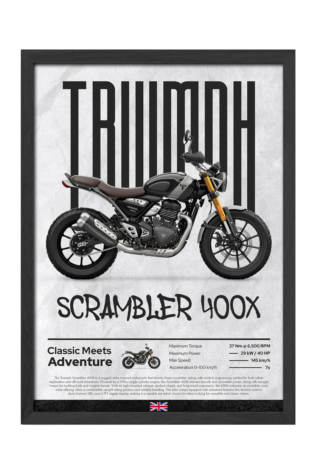 Triumph Scrambler 400 - tablo