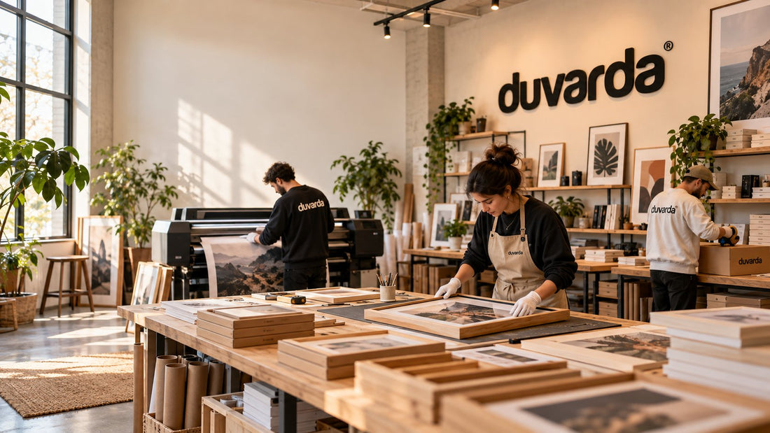 Duvarda atölyesinde çerçeveleme ve baskı